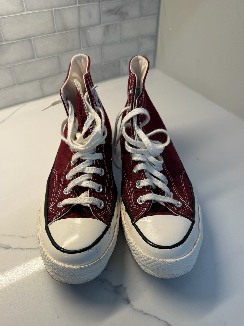 Converse Chuck Taylor All Star High-Top Sneakers dark Red - M 8.5 / W 10.5 - Picture 2 of 11